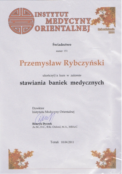 Certyfikat i dyplom chiropraktyki, Przemyslaw Rybczynski, chiropraktyk Poznan, skan 28