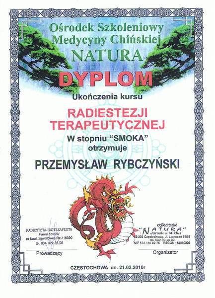 Certyfikat i dyplom chiropraktyki, Przemyslaw Rybczynski, chiropraktyk Poznan, skan 35