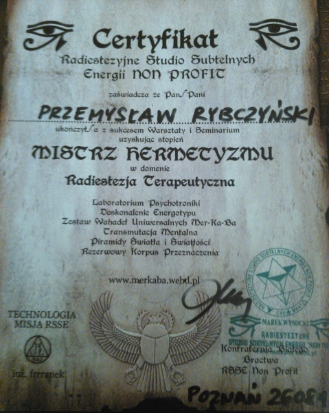 Certyfikat i dyplom chiropraktyki, Przemyslaw Rybczynski, chiropraktyk Poznan, skan 36